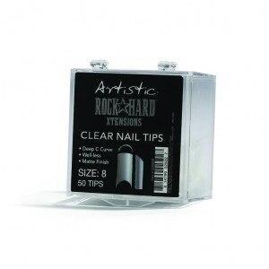 Artistic Rock Hard Xtentions Clear Nail Tips 50ct Size 8