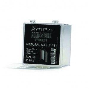 Artistic Rock Hard Xtentions Natural Nail Tips 50ct Size 6 - Professional Salon Brands