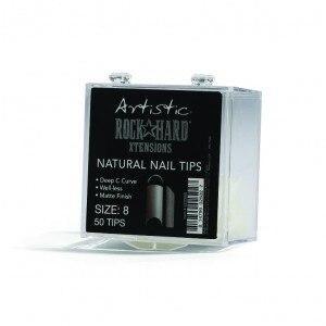 Artistic Rock Hard Xtentions Natural Nail Tips 50ct Size 8 - Professional Salon Brands