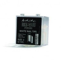 Artistic Rock Hard Xtentions White Nail Tips 50ct Size 10