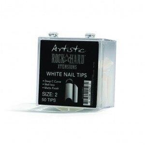 Artistic Rock Hard Xtentions White Nail Tips 50ct Size 3 - Professional Salon Brands