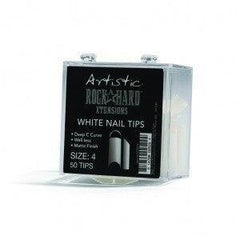 Artistic Rock Hard Xtentions White Nail Tips 50ct Size 4 - Professional Salon Brands