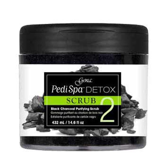 Gena Pedi Spa Detox Black Charcoal Purifying Scrub 432ml - Professional Salon Brands