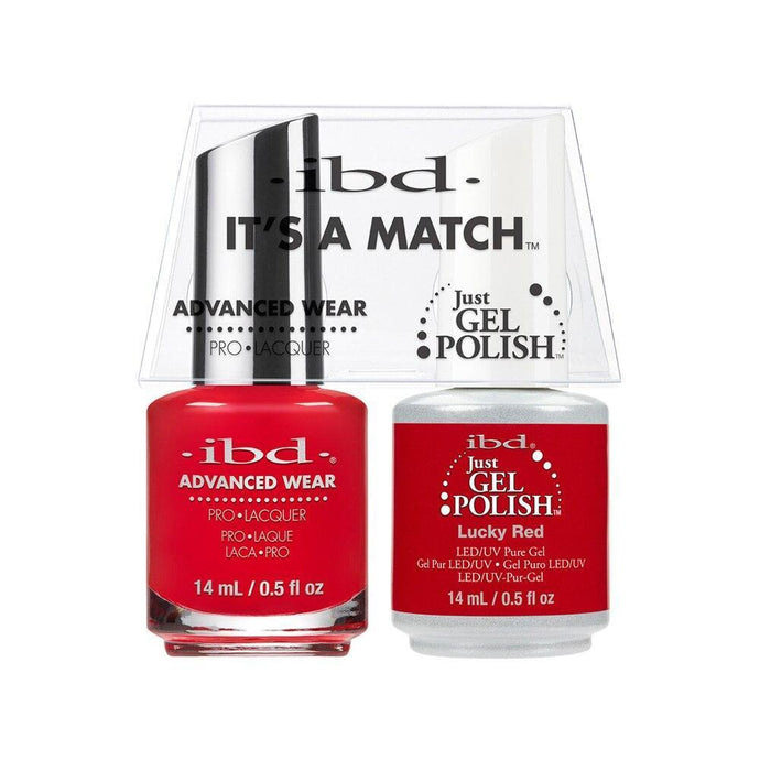 ibd Gel Polish & Lacquer Duo - Lucky Red - Professional Salon Brands