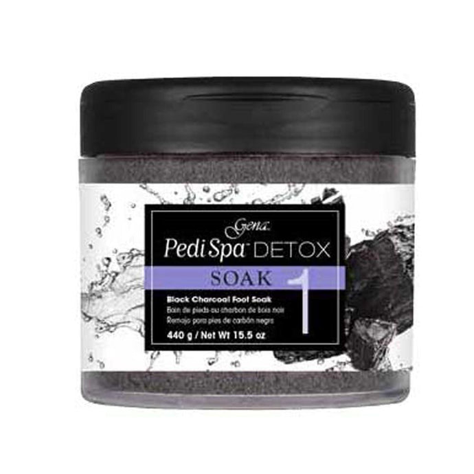 Gena Pedi Spa Detox Black Charcoal Foot Soak 440g - Professional Salon Brands