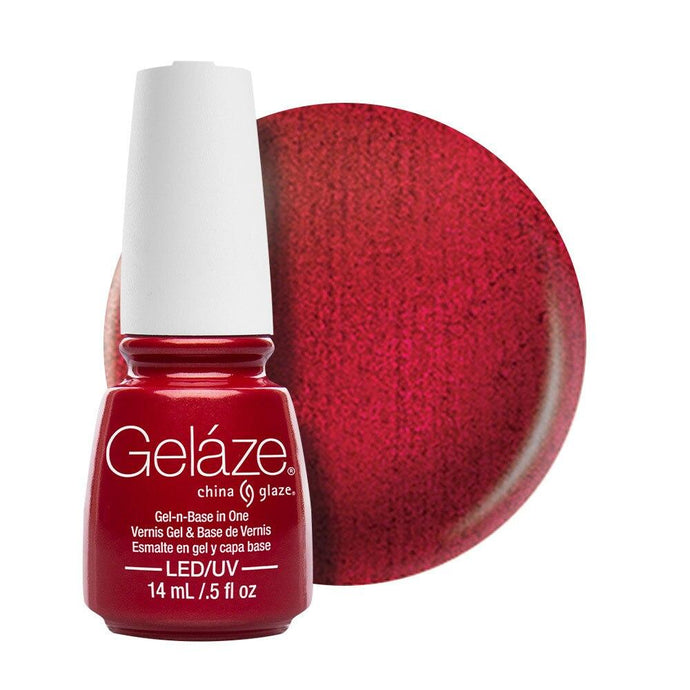 China Glaze Gelaze Gel & Base 14ml - Red Pearl - Professional Salon Brands