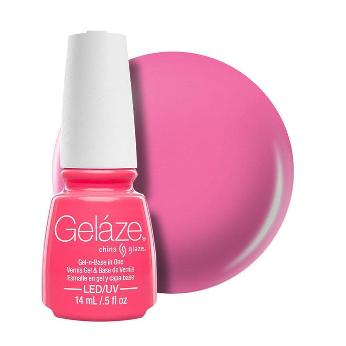China Glaze Gelaze Gel & Base 14ml - Shocking Pink - Professional Salon Brands