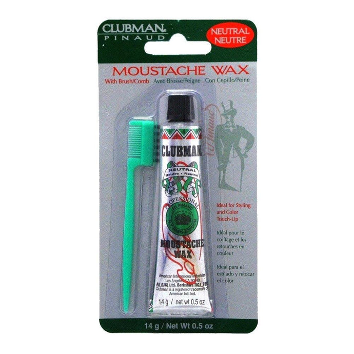 Clubman Pinaud Moustache Wax Hang Pack - Neutral 14g - Professional Salon Brands